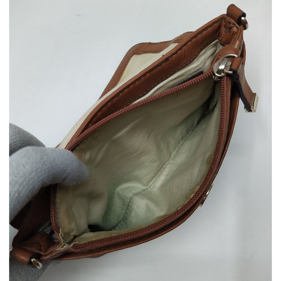 Calvin Klein Brown Pebbled Leather Chain Strap Flap Closure Small Crossbody Bag - Picture 14 of 16